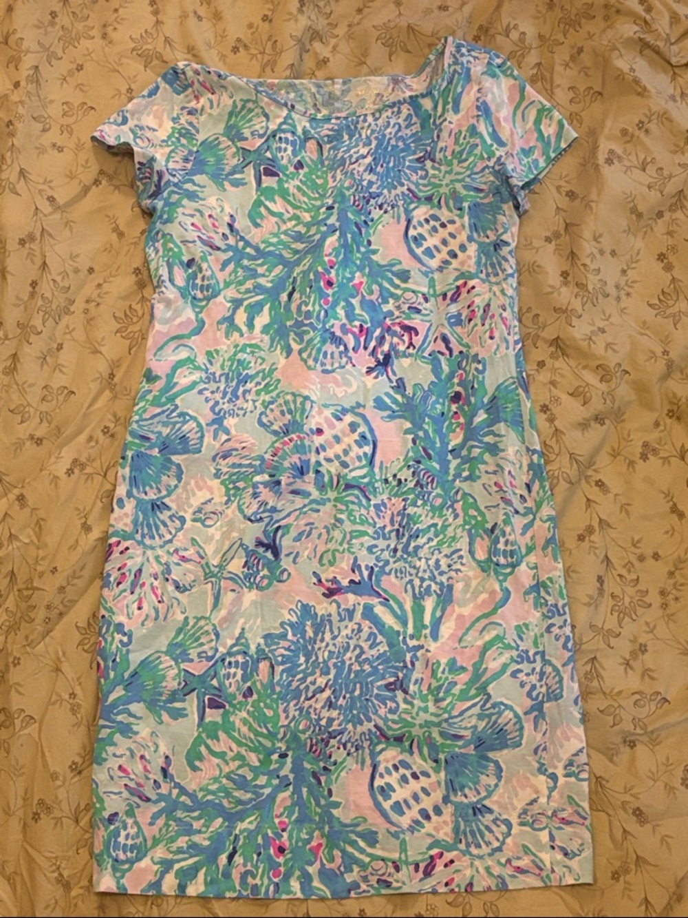Lilly Pulitzer Marlowe Short-Sleeve T-shirt Dress in Amethyst Tint Craysea Print